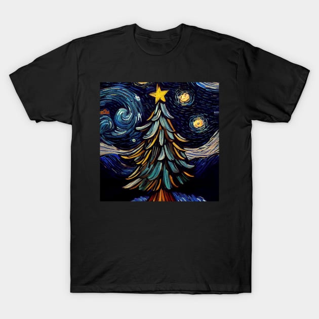 Van Gogh Starry Tree 02 T-Shirt by BarrySullivan